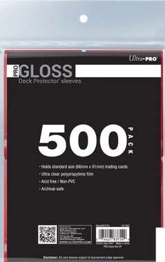 Ultra PRO Red PRO-Gloss Standard Size Deck Protector Sleeves 500-Pack‎